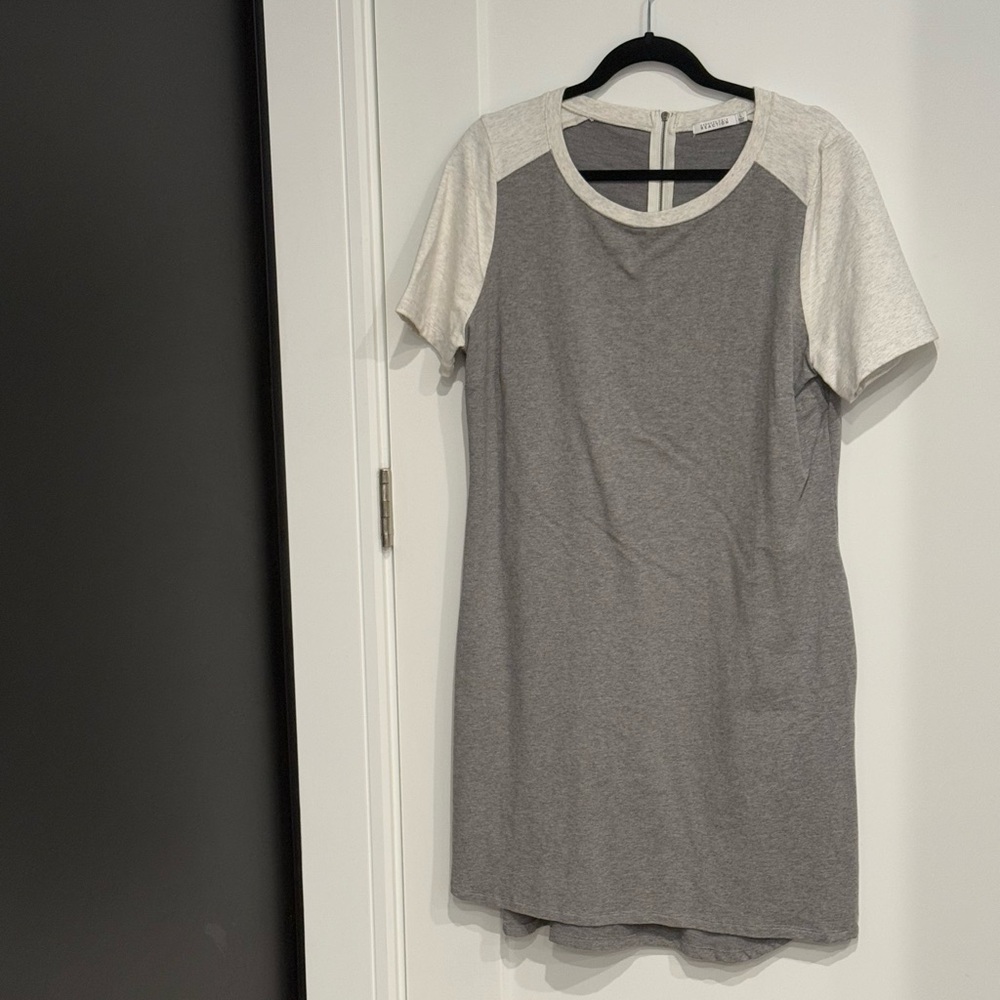 Kenneth Cole Reaction Gray and Cream Dress